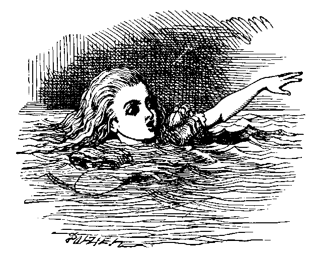 Alicia en un charco de lágrimas